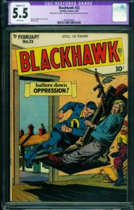 BLACKHAWK #23-CGC 5.5 C-1-QUALITY-1949-REED CRANDALL ART-2001004001