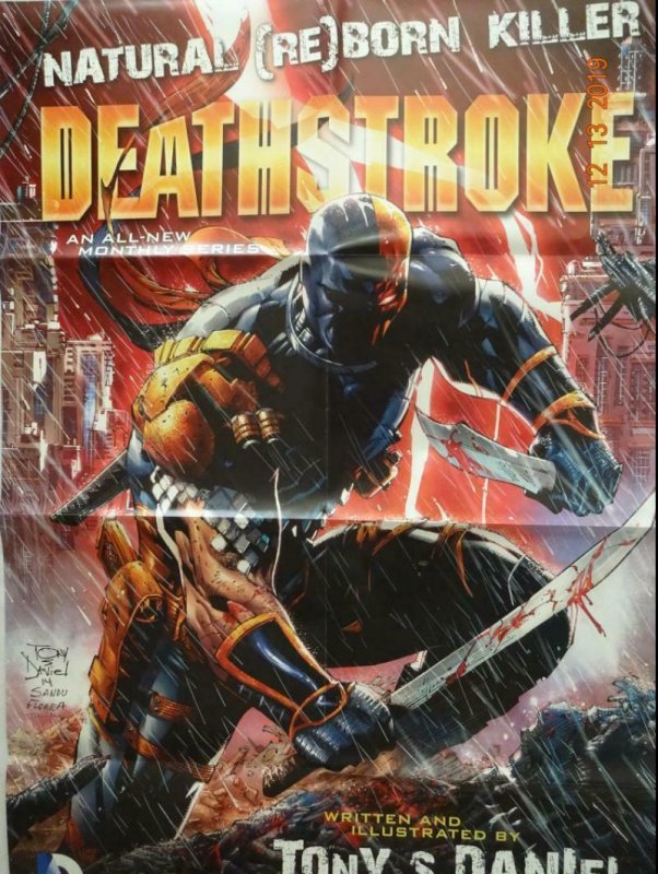 DEATHSTROKE Promo Poster, 23 x 34, 2014, DC,  Unused more in our store 337