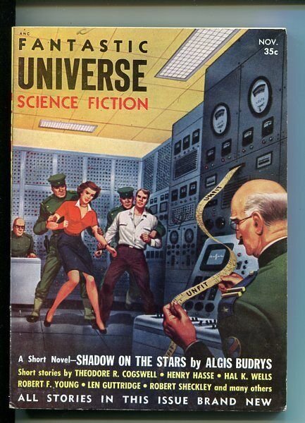 FANTASTIC UNIVERSE SCIENCE FICTION-NOV-1954-ALEX SCHOMBURG COVER VF