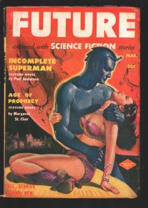 Future Science Fiction-Pulp-3/1951-Famous cover painting by Milton Luros-Poul...