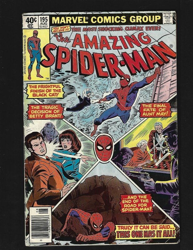 Amazing Spider-Man #195 (Newsstand) VG+ 2nd & Origin Black Cat Harry Osborn