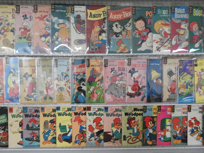 Huge Lot of  150+ Comics W/ Bugs Bunny, Mickey Mouse, Uncle Scrooge! Avg. VG