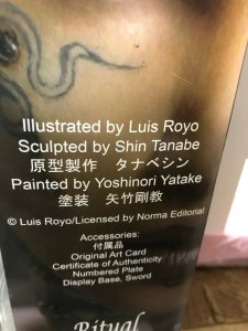 RITUAL by Luis Royo! Yamamoto USA! Fantasy Figure Gallery Shin Tanabe sculptor