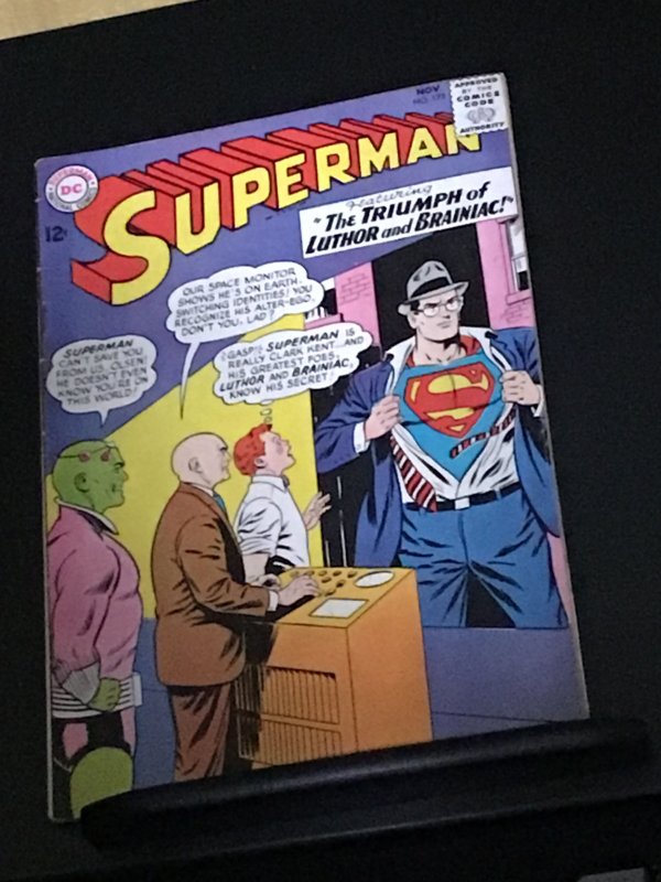 Superman #173 (1964). Wow! High-grade Brainiac and Lex Luthor cover VF+ WOW!