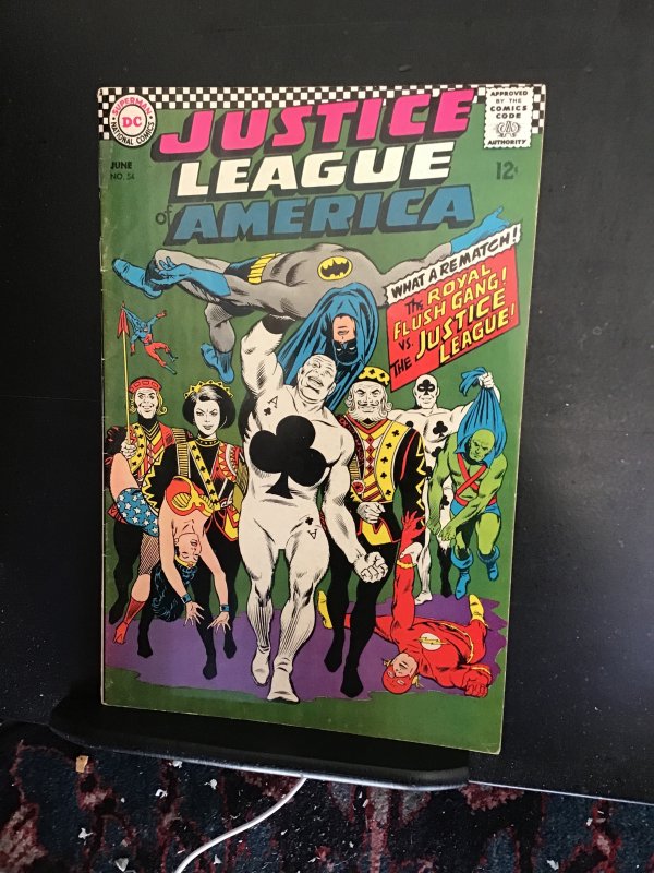 Justice League of America #54  (1967) mid high grade royal flush gang! FN+ wow!