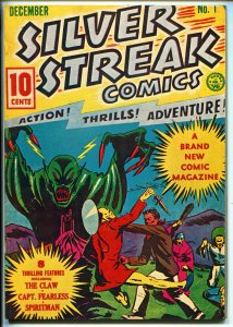 SILVER STREAK COMICS #1 REPRINT #1970'S-DYNA PUBS-CAPT FEARLESS-THE CLAW-vf