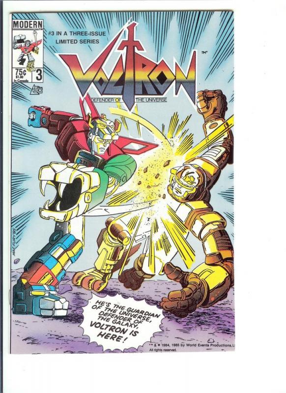 Voltron  #3 - Copper Age - 1985 (NM-)