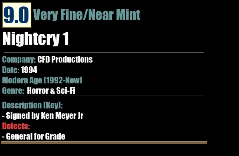 Nightcry 1 (1994) VF/NM CFD Productions comic