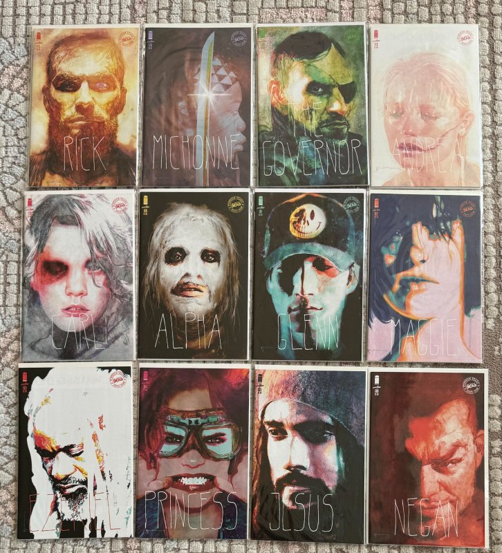 All 12 Walking Dead Bill Sienkiewicz Covers (2018) Image Comics NM