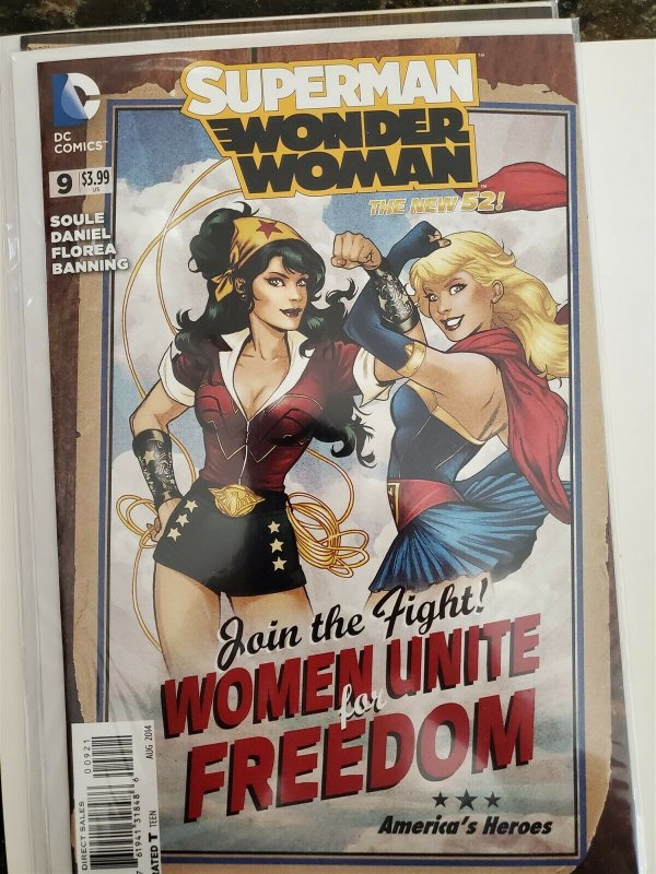 Superman/Wonder Woman #9 (DC, 2014) Bombshell Variant Cover NM or Better
