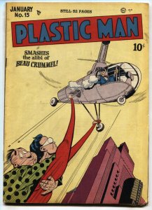 Plastic Man #15--comic book--1949--Golden Age--Jock Cole--FN+