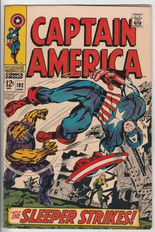 Captain America #102 (Jun-68) VF+ High-Grade Captain America aka Bucky Barnes