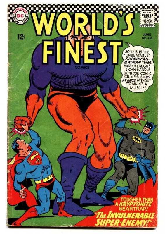 WORLDS FINEST #158 comic book 1966-DC COMICS-BATMAN-SUPERMAN