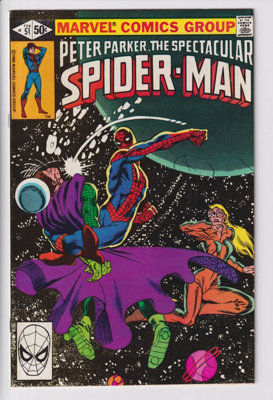SPECTACULAR SPIDER-MAN #51 (Feb 1981) VF+ 8.5, white!
