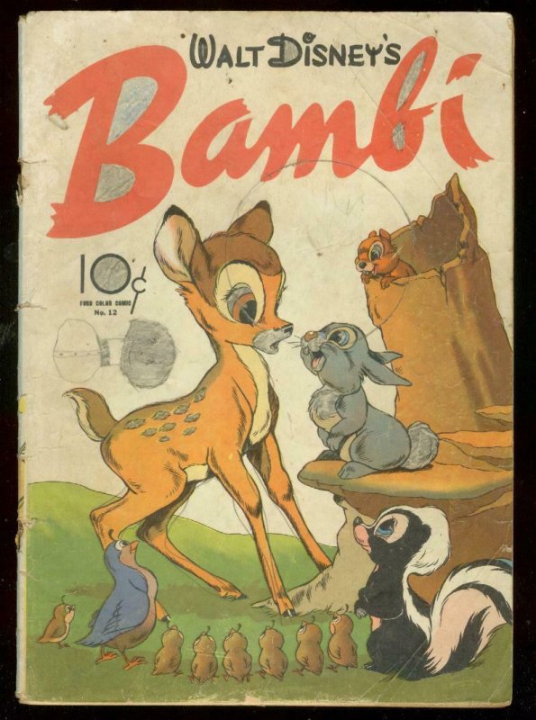 BAMBI-DELL FOUR COLOR COMICS #12 1942--WALT DISNEY FILM G 