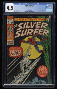 Silver Surfer #14 CGC VG+ 4.5 Off White Amazing Spider-Man Appearance!