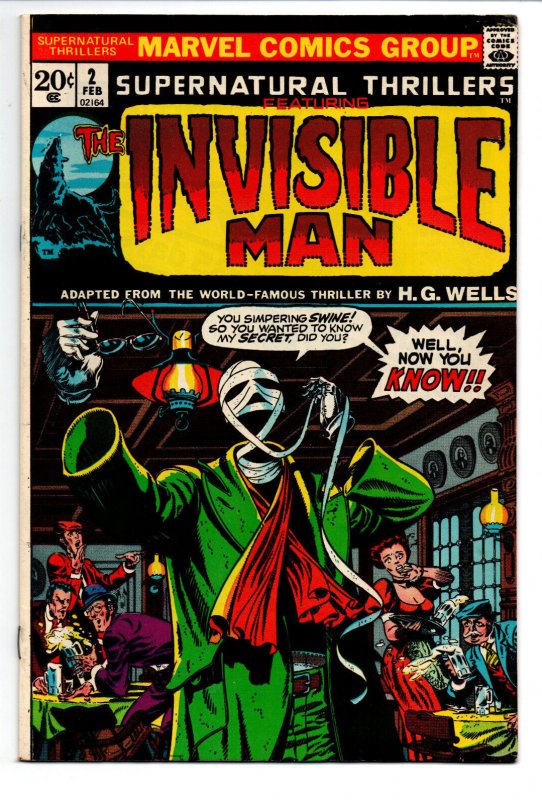 Supernatural Thrillers #2 Featuring The Invisible Man - Horror - 1973 - (-NM) 