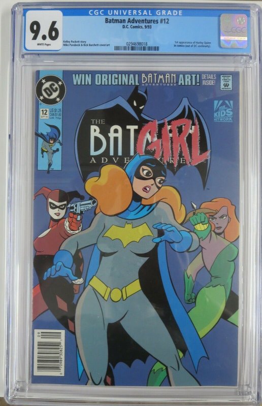 BATMAN ADVENTURES #12 (DC,9/1993) CGC 9.6 NEWSTAND White pgs, 1st HARLEY QUINN 