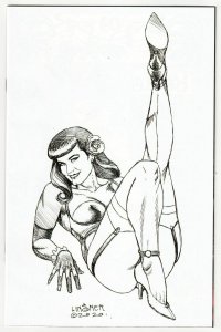 Bettie Page #3 C Linsner 1:11 B&W Virgin Bonus FOC Variant (Dynamite, 2020) VF