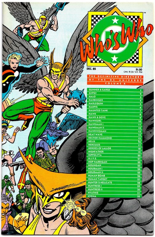 Hawkman! Joker! Hourman!  WHO'S WHO: DEFINITIVE DIRECTORY of the DCU #10...