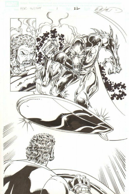 Hercules: Twilight of a God #1 p.22 Alien Silver Surfer Splash - 2010 by Ron Lim