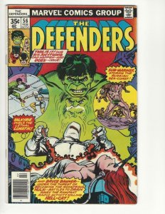 DEFENDERS #56, VF, Hulk, Sub-Mariner, HellCat, Valkyrie, 1972 1978, Marvel