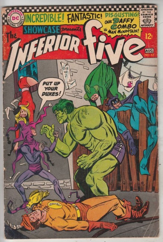 Showcase Comics #63 (Jul-66) FN- Mid-Grade The Inferior Five