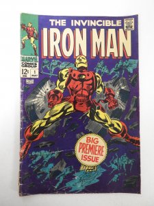 Iron Man #1  (1968) VG- Condition 1 in spine split
