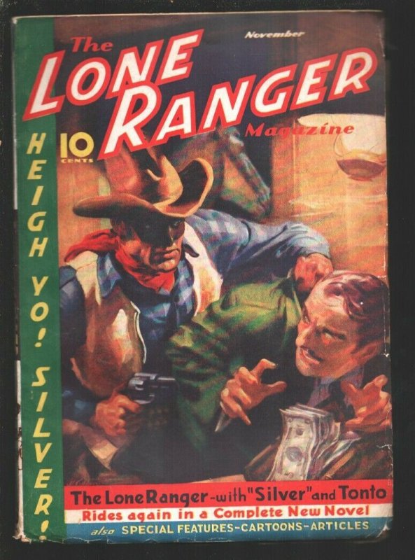 Lone Ranger 11/1937-Trojan-HJ Ward cover-Death's Head Vengeance-Tex Ritter ...