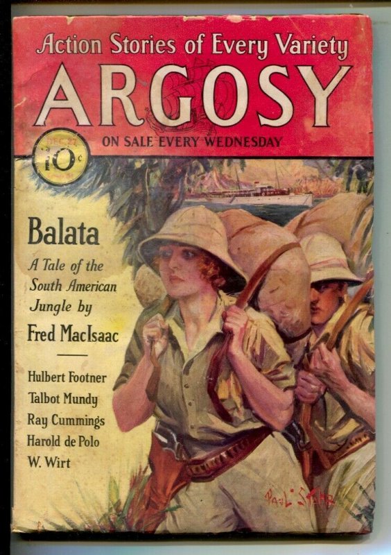 Argosy 12/27/1930-Jungle cover by Paul Stahr-Pulp tales-Talbot Mundy- Fred Ma...