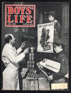 Boys' Life 7/1943-WWII era  issue-Pulp fiction-Coca-Cola ad-cartoons-camping ...