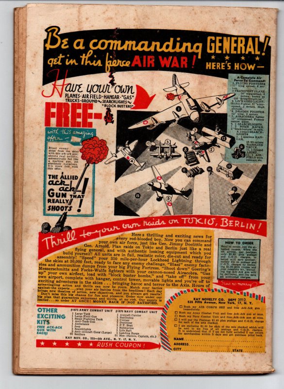 Whiz Comics #49 - Captain Marvel vs Nazis - Shazam - Fawcett - 1943 - VG+ 