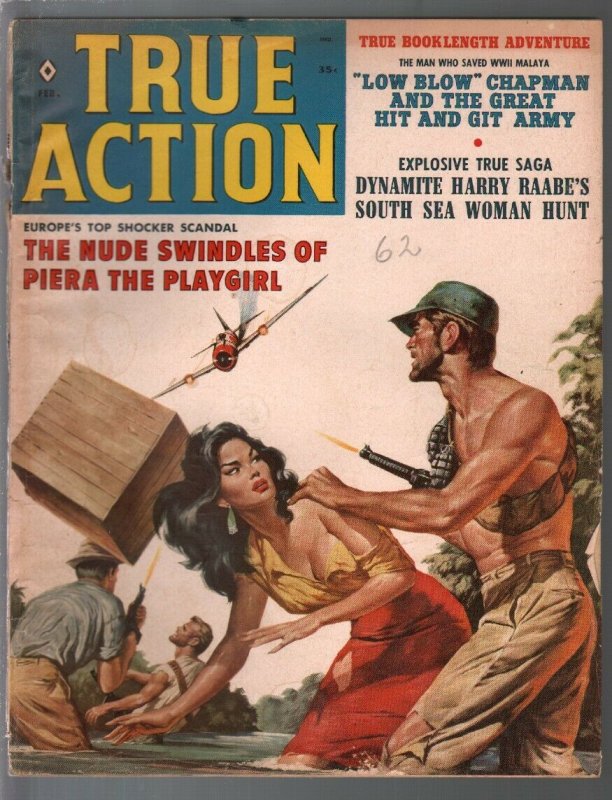 True Action 2/1960-Oriental babe-war-crime-cheesecake-pulp thrills-G/VG