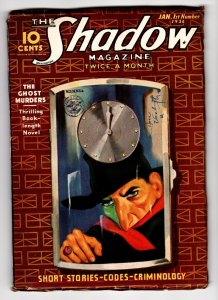 PULP:  SHADOW 1936 January 1 -HIGH GRADE- STREET AND SMITH-RARE PULP FN