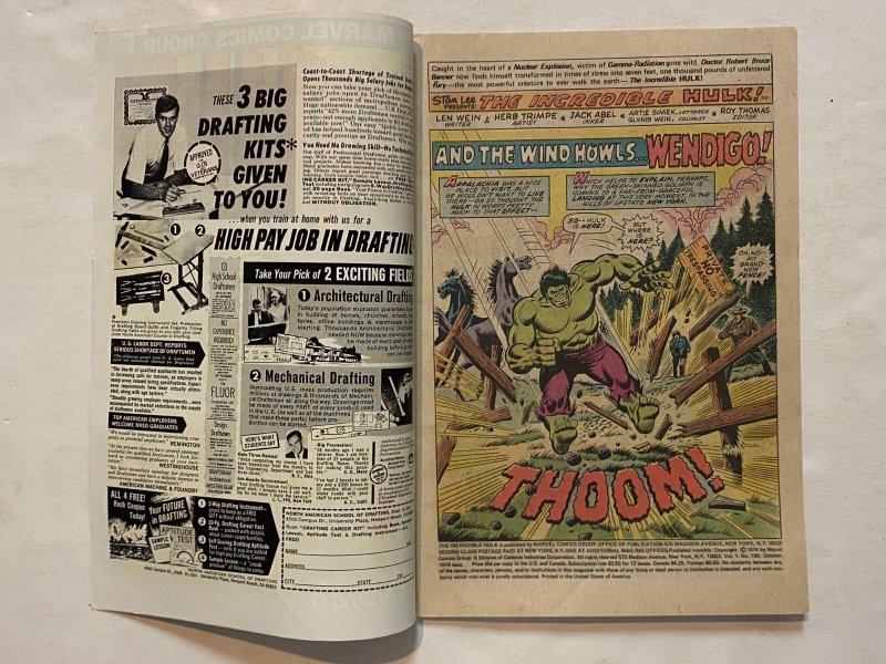 Incredible Hulk 180 Very Fine (No Marvel Value Stamp) (1st Wolverine, Brief)