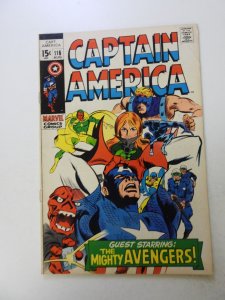 Captain America #116 (1969) VG+ condition bottom staple detached from cover