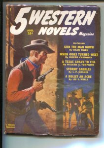 5 Western Novels 8/1952-Thrilling-Pulp thrills by Dean Owen-Walter A. Tompkin...