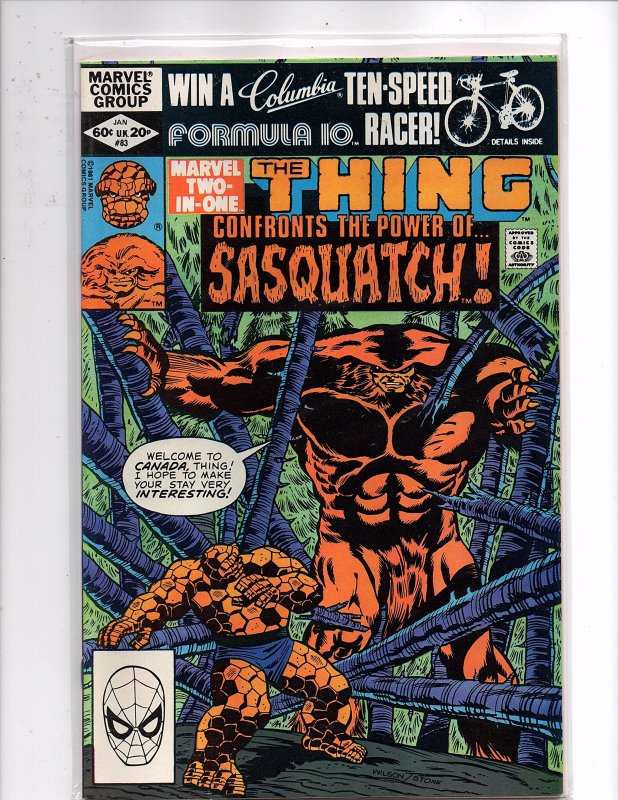 Marvel Comics (1974) Marvel Two-In-One #83 Thing, Sasquatch; Shaman; Giant-Man