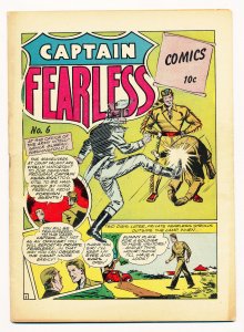 Captain Fearless (1944 Holyoke) #6 FN+ Hard to find, Alias X, Captain Stone+++