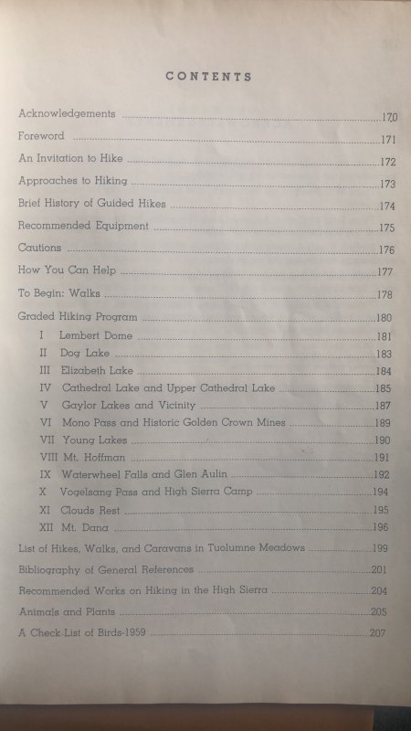 Guide to TUOLUMNE Meadows Trail, 1960,Us park service