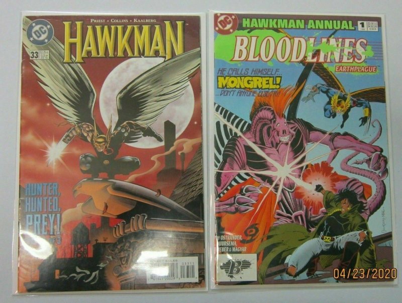 Hawkman lot from:#0-33 + Annual 3rd Series all 26 different avg 8.0 VF (1993-96)