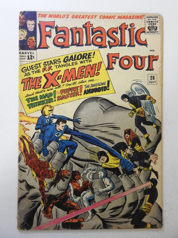 Fantastic Four #28 (1964) VG- Condition 1/2 in spine split, piece of tape fc