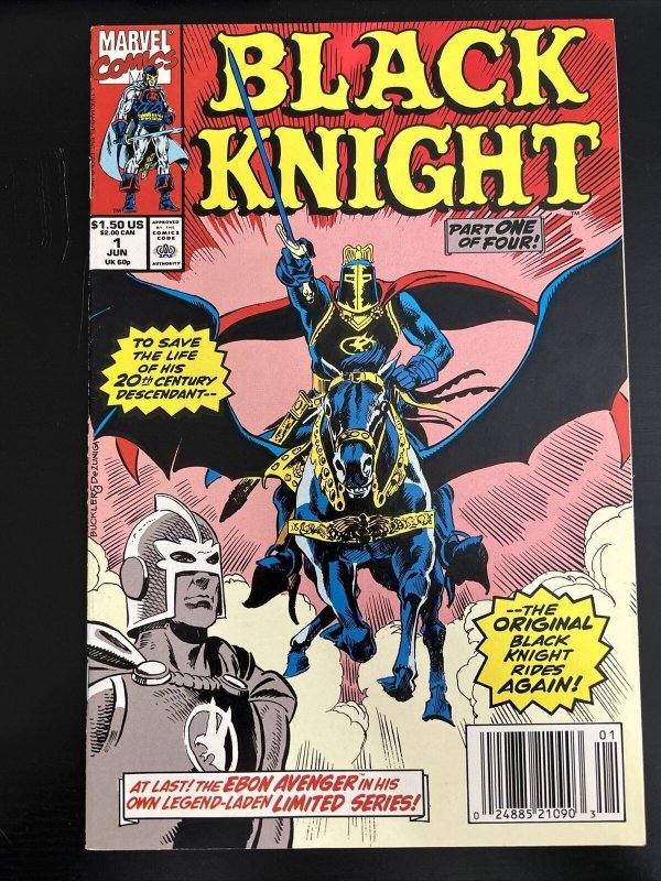 BLACK KNIGHT # 1  MARVEL COMICS 1990 NEWSSTAND KIT HARRINGTON
