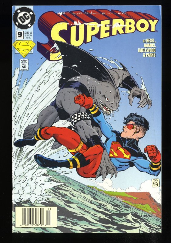 Superboy #9 VG+ 4.5 Newsstand Variant 1st King Shark!