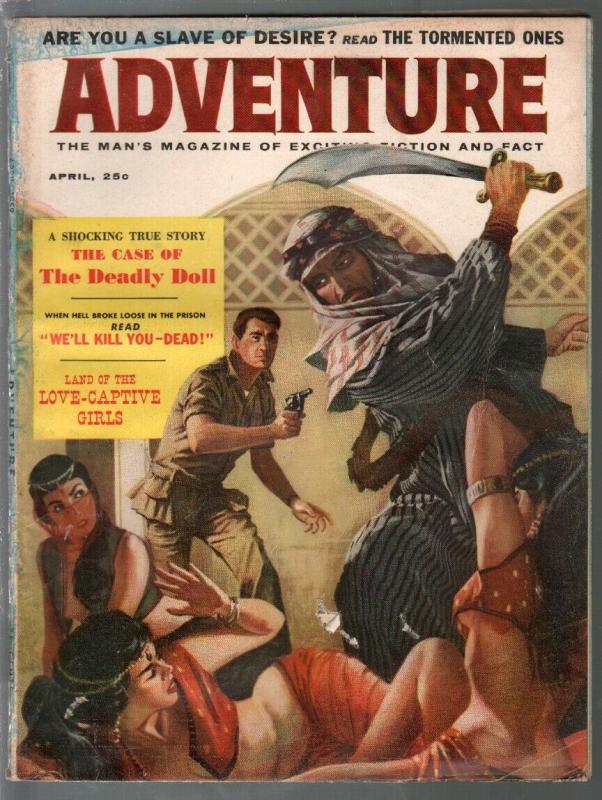 Adventure 4/1959-slave girl cover by John Stygo-mystery-cheesecake pix-G