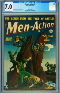 Men In Action #8 cgc 7.0 1952- ATLAS WAR COMIC-Last Issue-3811331012