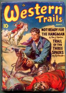 Western Trails Pulp March 1942 BRUTAL NORMAN SAUNDERS coverE VG/FN