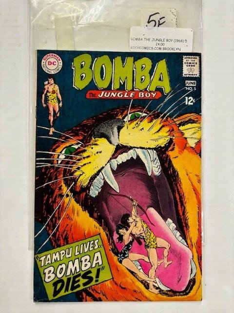 BOMBA THE JUNGLE BOY 5 DC Comics FINE June 1968 Jack Sparling