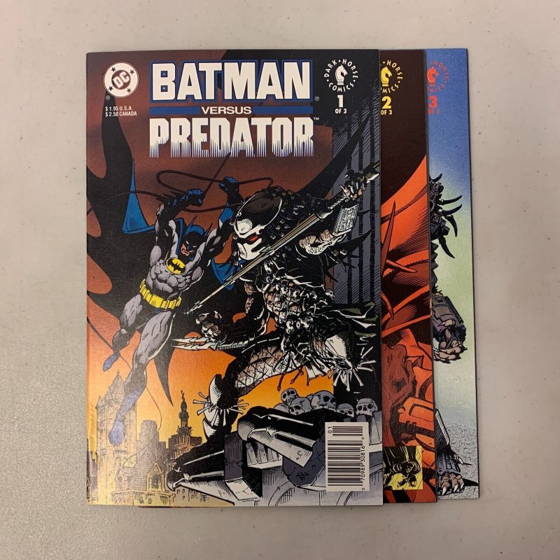 Batman Vs Predator #1-3 Set (DC/Dark Horse 1991) 1 2 3 Dave Gibbons (8.0+) 