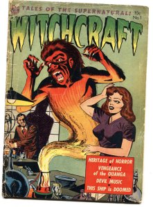 Witchcraft #1 1952- Classic- pre-code horror cover- Avon comics HEADLIGHTS G
